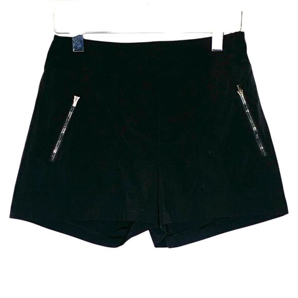 Athleta 6 Black Trekkie Shorts Zip Pockets Hiking Outdoor Active - Picture 1 of 8